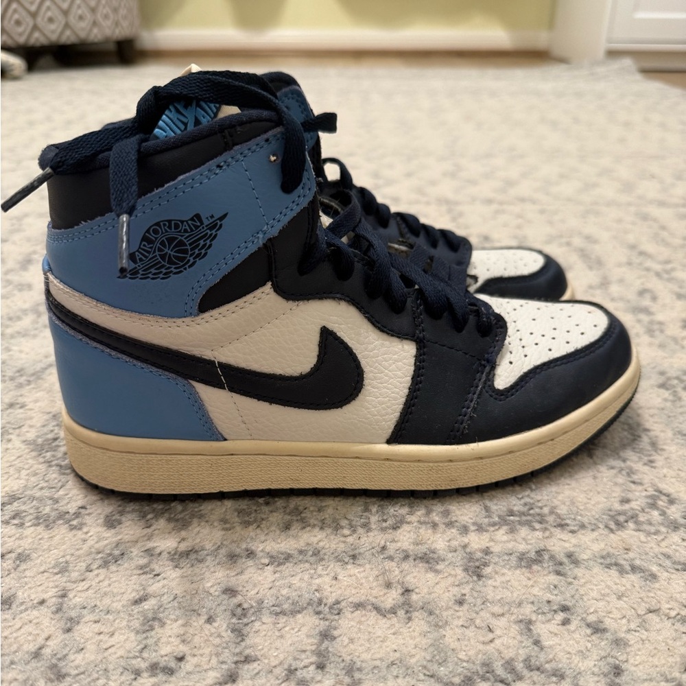 Air Jordan High-Top Sneakers in Blue and White